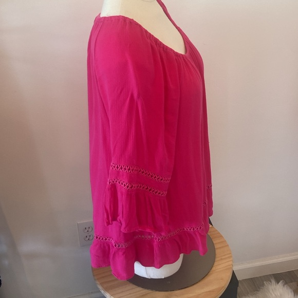 John Paul Richard Women's off-the-shoulder Top/blouse/shirt Bright Pink S Large - Picture 2 of 9